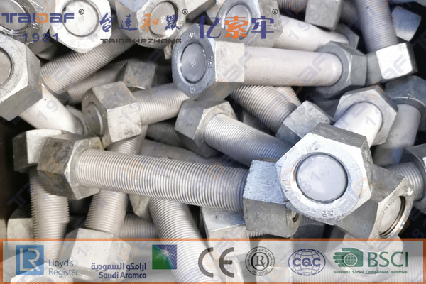 A193 B7/2H热镀锌双头螺栓套装牙条螺母